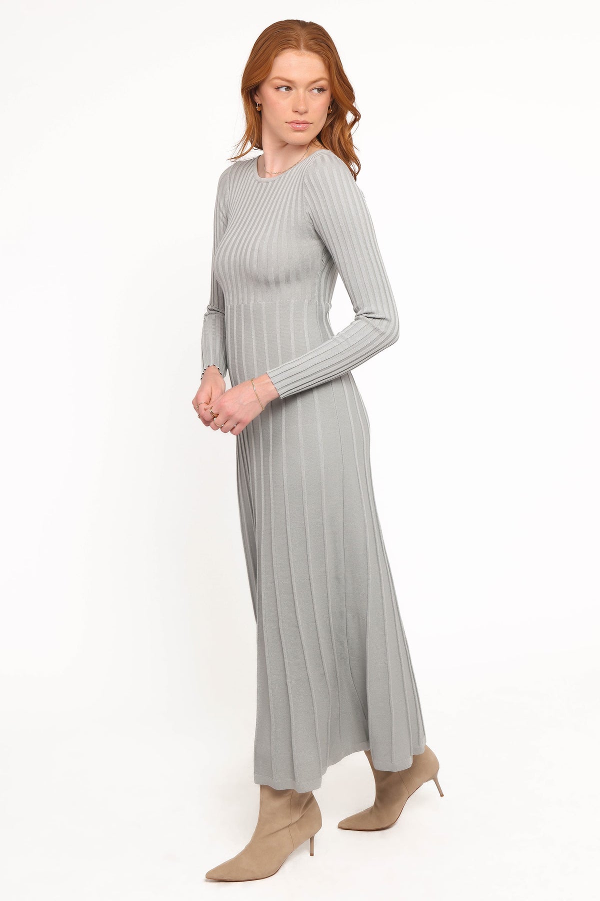 Alison Long Sleeve Maxi Dress in Grey – view 3 of 5
