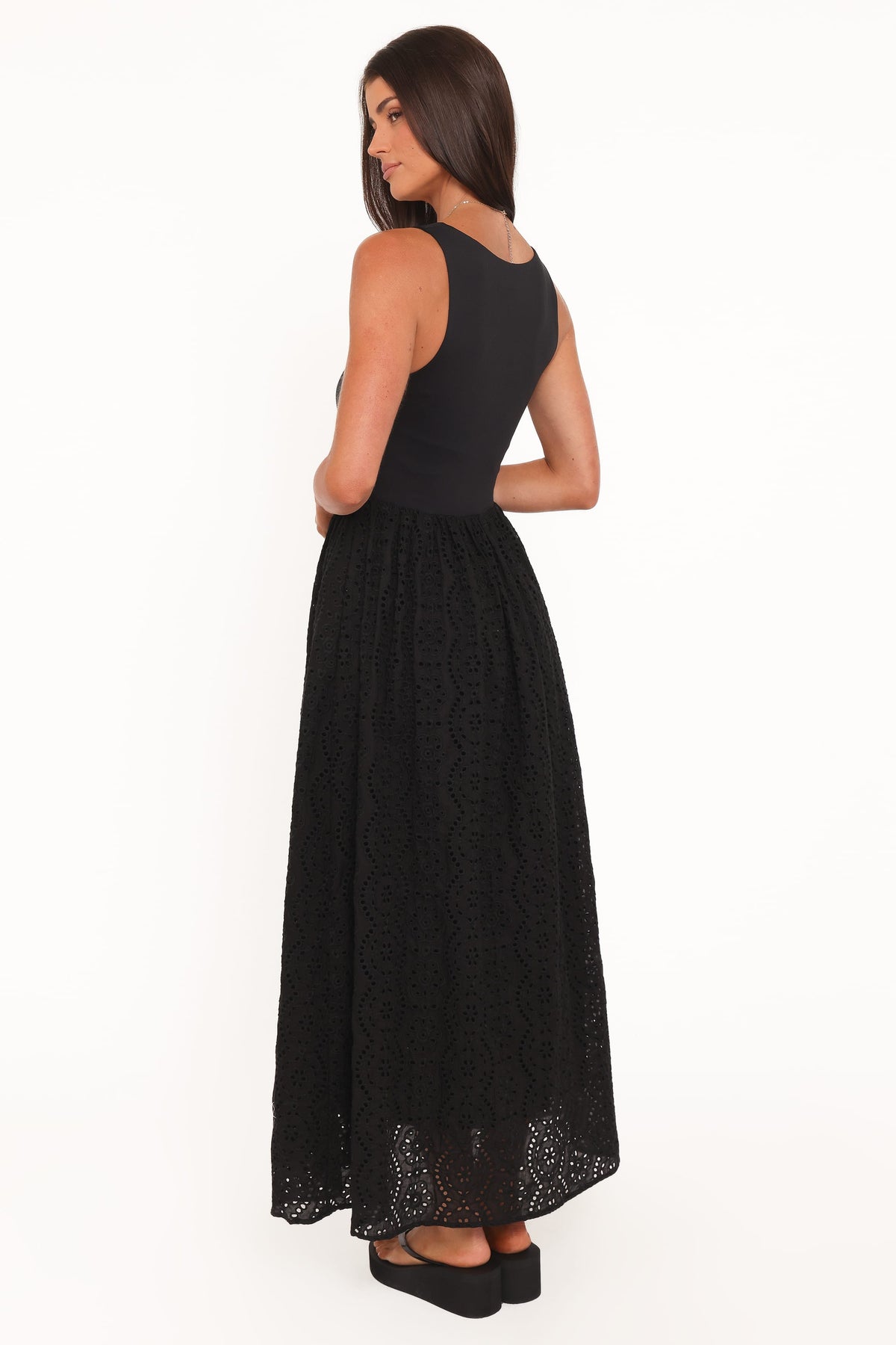Alva Midi Dress in Black Broderie – view 5 of 8