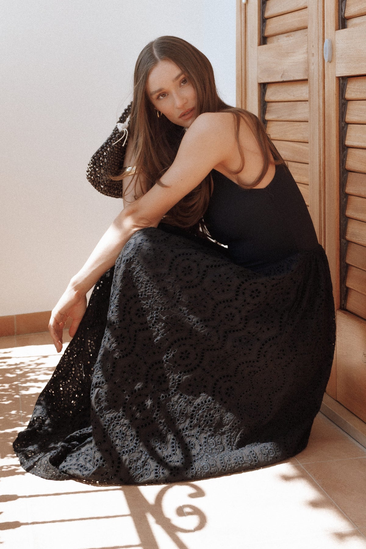 Alva Midi Dress in Black Broderie – view 8 of 8