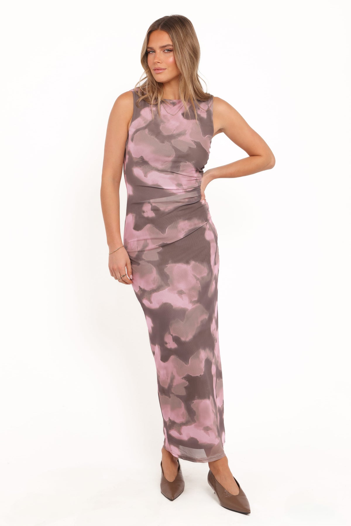 Alyssa Maxi Dress in Pink/Brown Print – view 2 of 8
