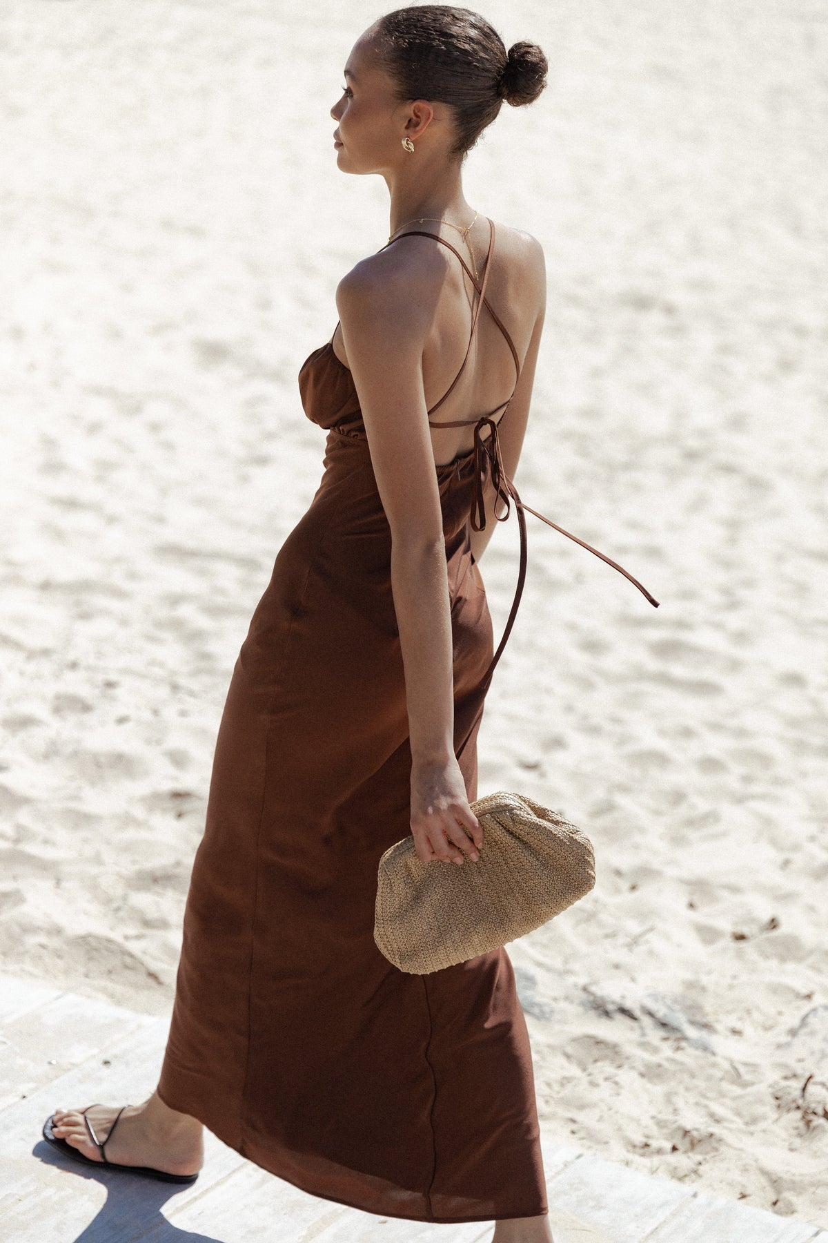 Amalia Maxi Dress in Chocolate – view 3 of 10
