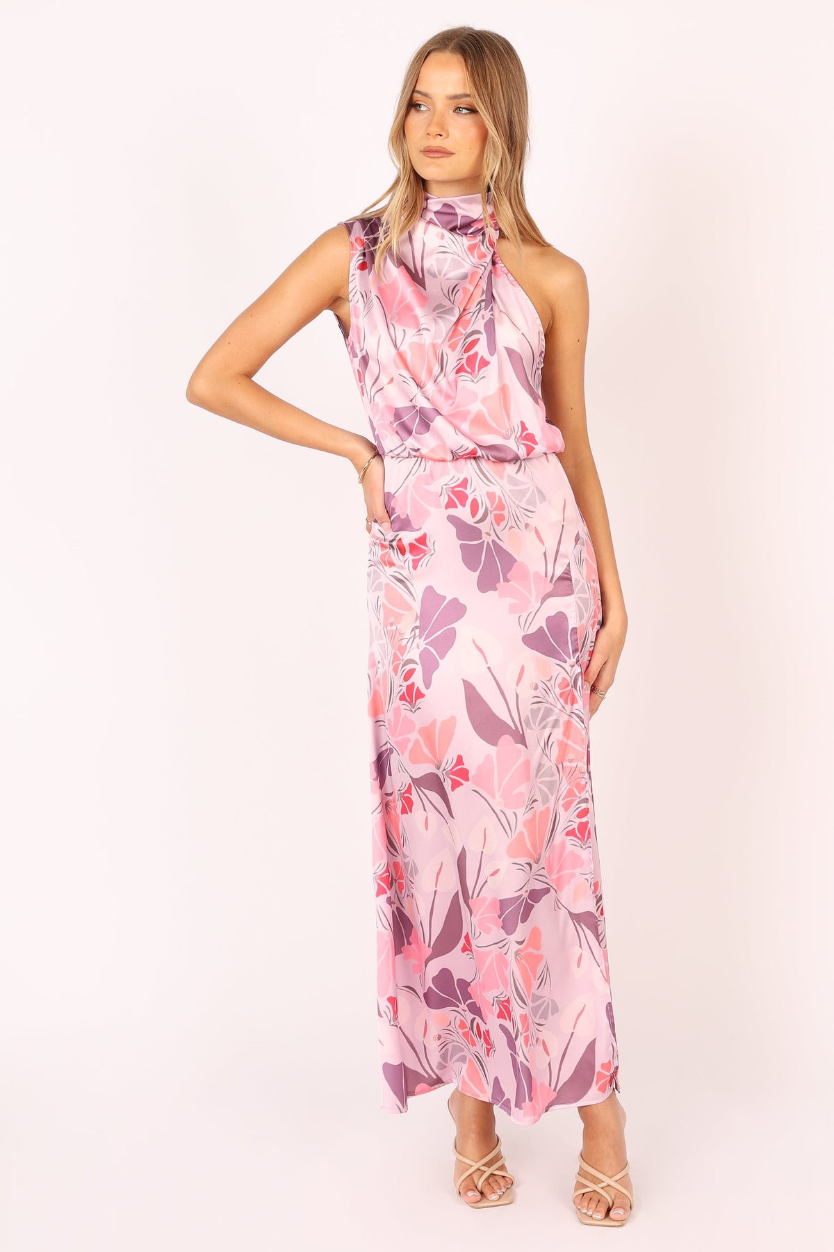 Amelia Halterneck Maxi Dress in Pink Floral – view 7 of 13