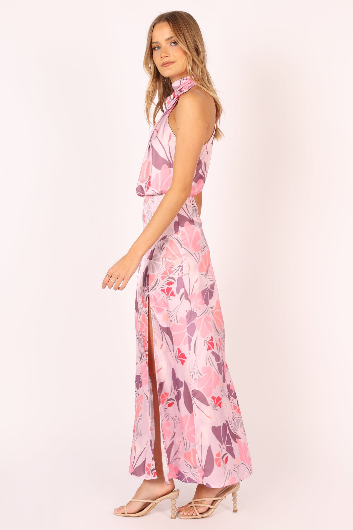 Amelia Halterneck Maxi Dress in Pink Floral – view 2 of 13