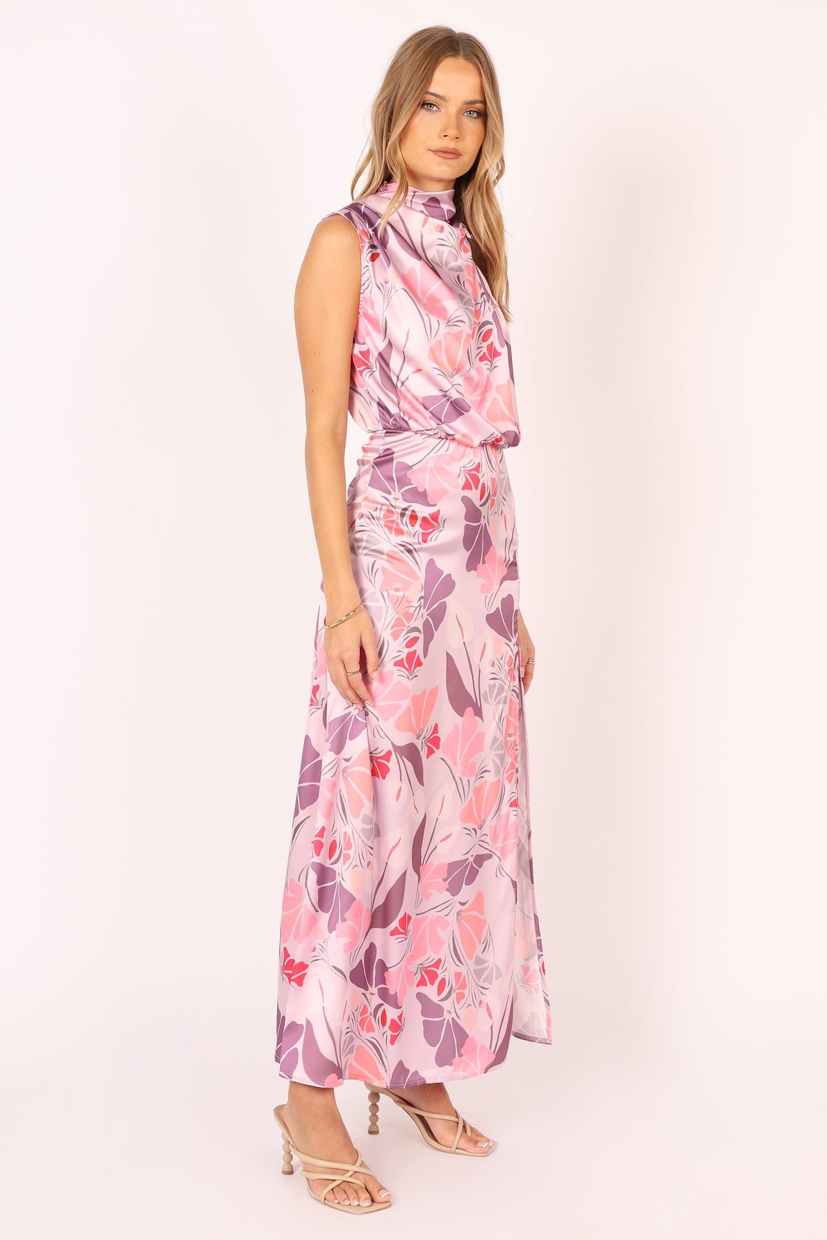 Amelia Halterneck Maxi Dress in Pink Floral – view 8 of 13