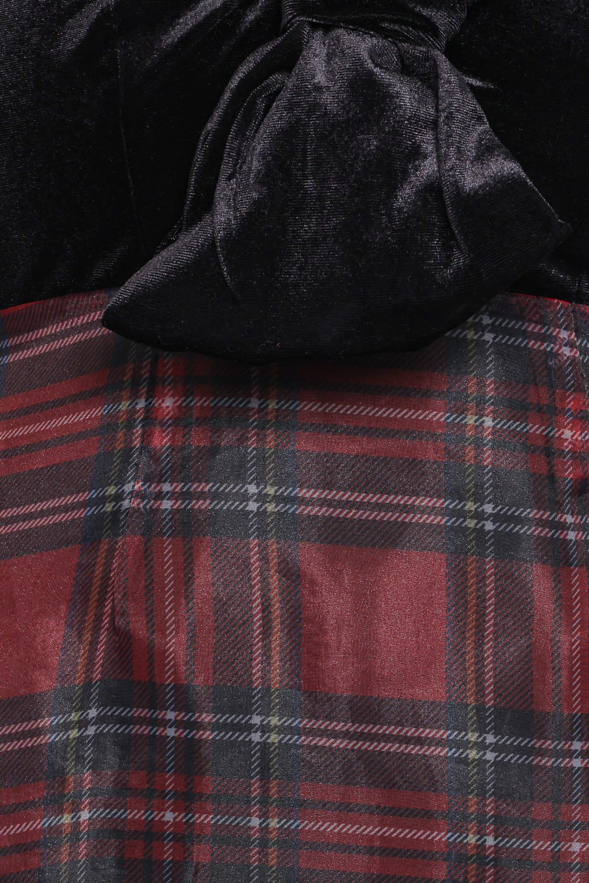 Amelie Bow Front One Shoulder Midi Dress in Red Plaid – view 6 of 7