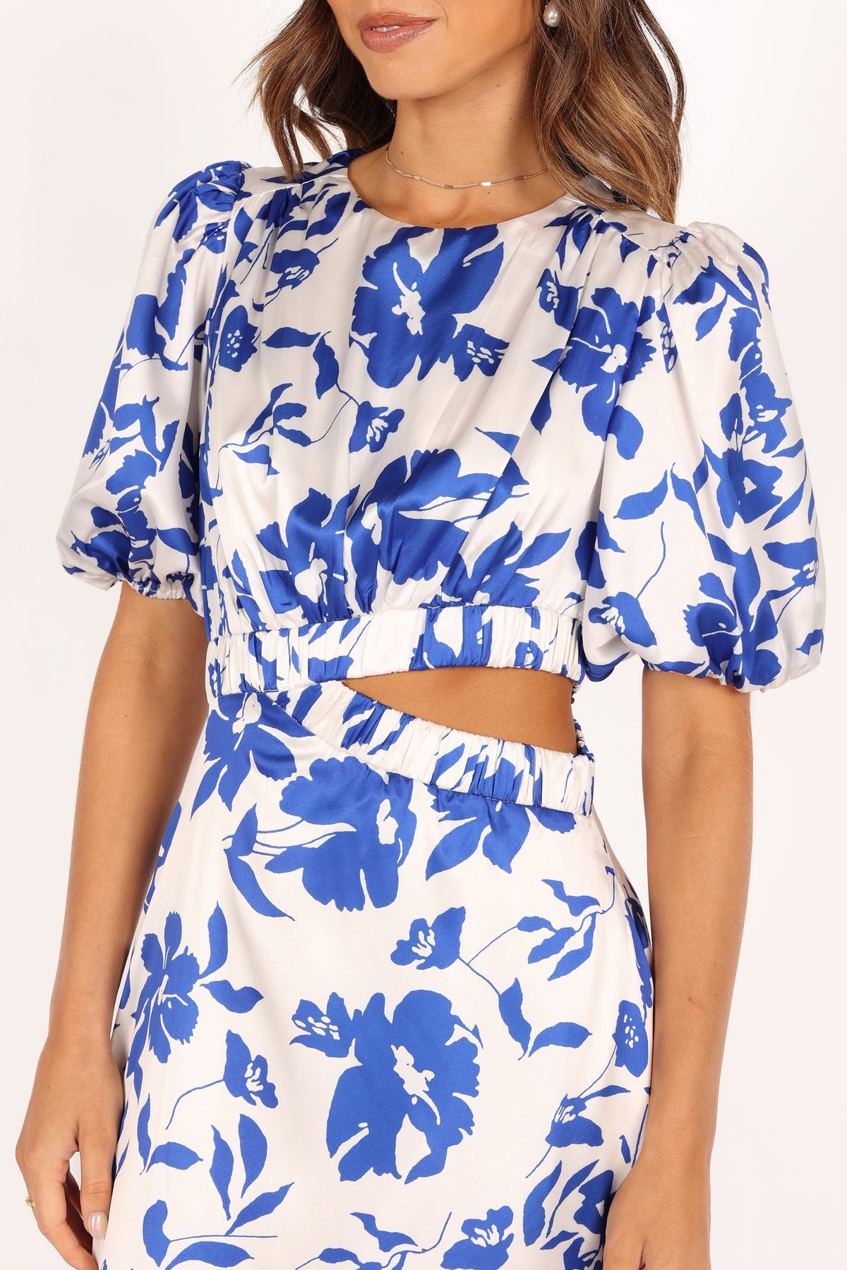 Aminah Puff Sleeve Dress in Blue Floral – view 5 of 9