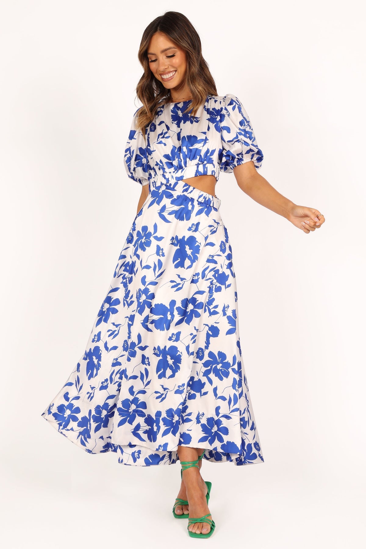 Aminah Puff Sleeve Dress in Blue Floral – view 9 of 9
