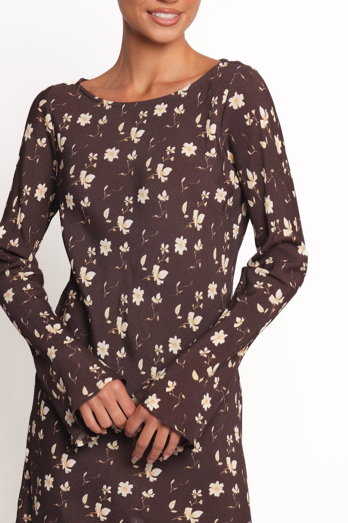 Amity Mini Dress in Brown Floral – view 3 of 8