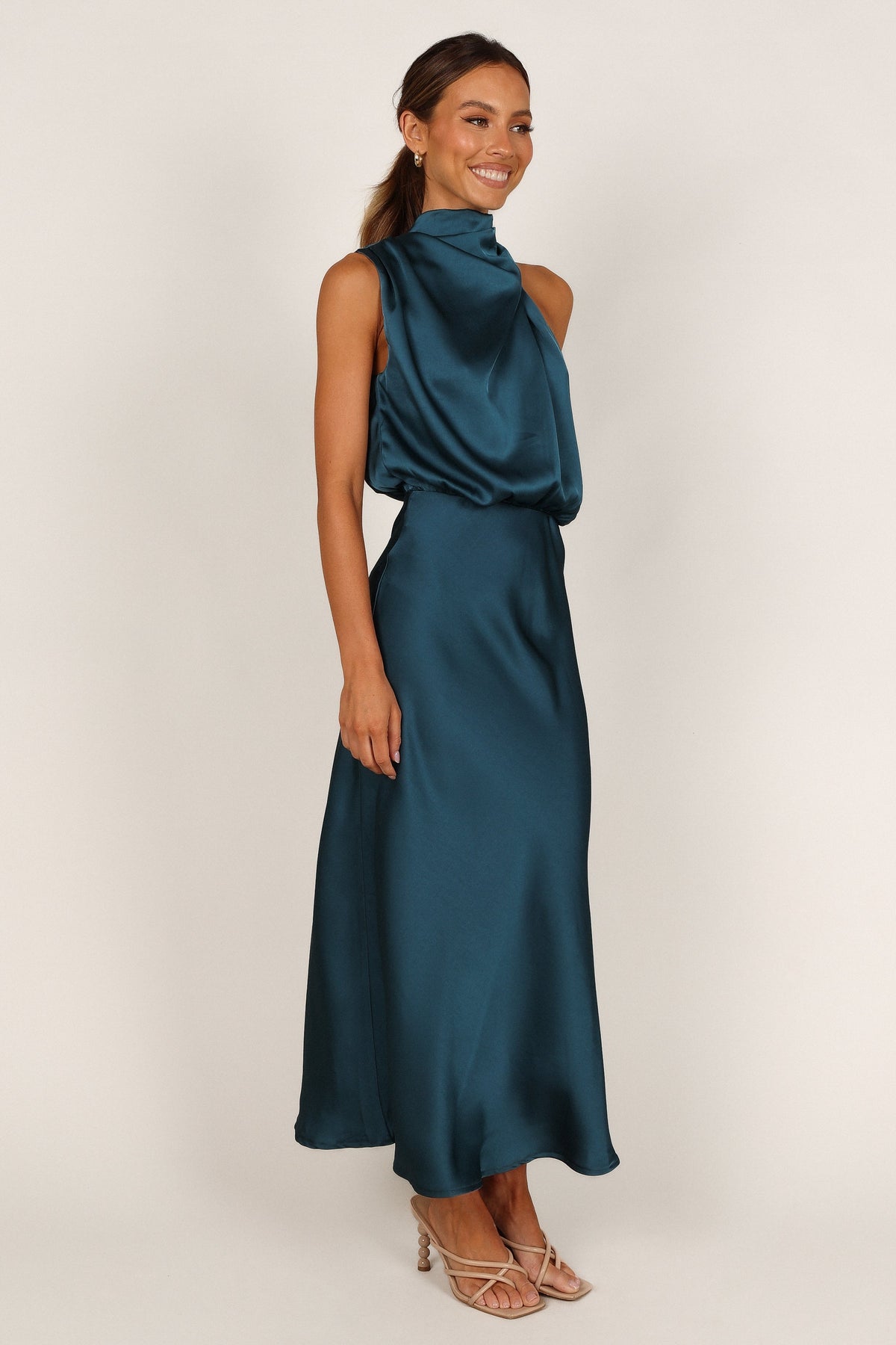 Anabelle Halter Neck Midi Dress in Teal – view 8 of 8