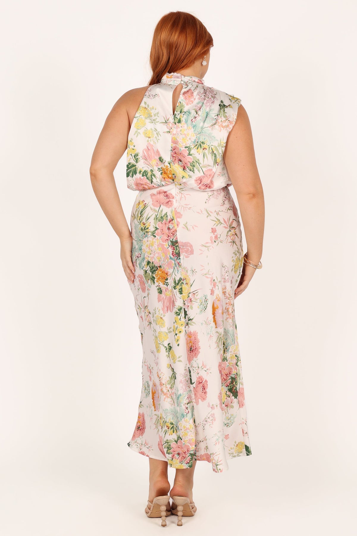 Anabelle Halter Neck Midi Dress in White Floral – view 7 of 15