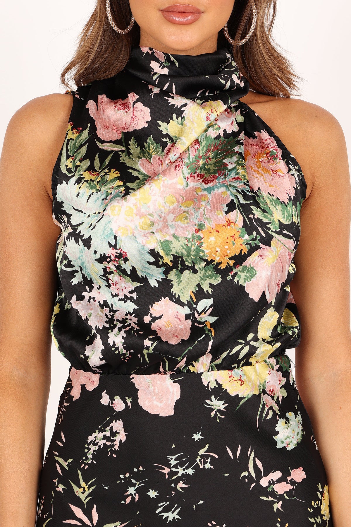 Anabelle Halter Neck Mini Dress in Black Floral – view 5 of 10