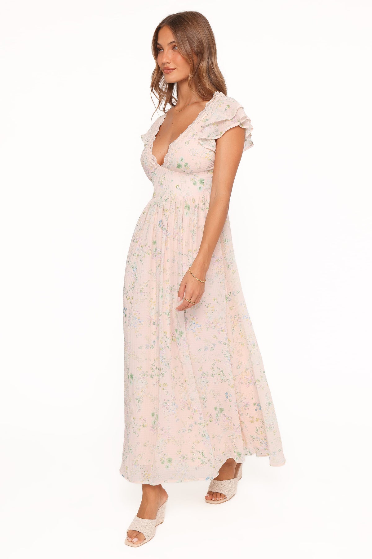 Angelica Midi Dress in Pastel Pink Floral – view 4 of 7