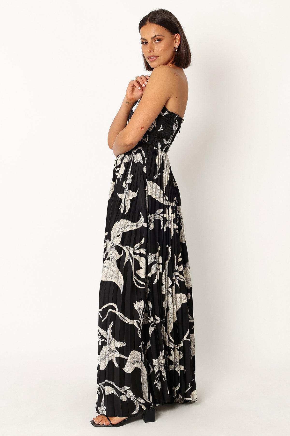 Angelique Strapless Maxi Dress in Black Floral – view 6 of 7