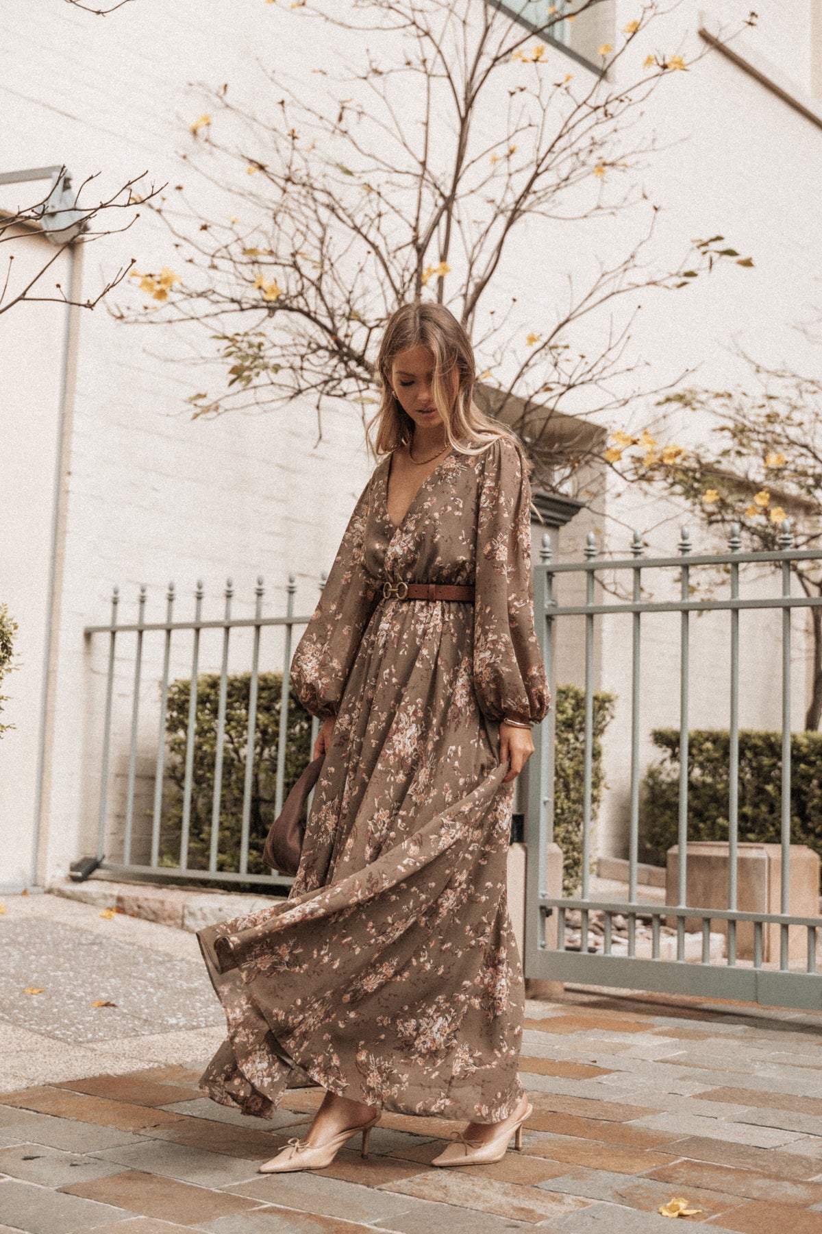 Anisa Maxi Dress in Olive Floral – view 1 of 9