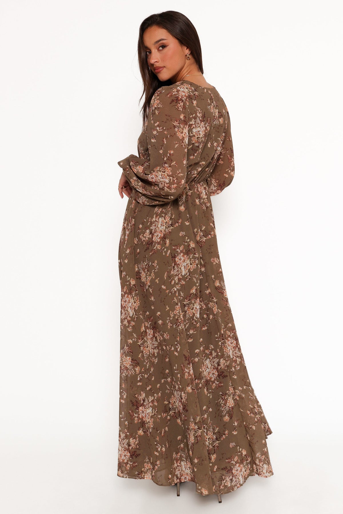 Anisa Maxi Dress in Olive Floral – view 6 of 9