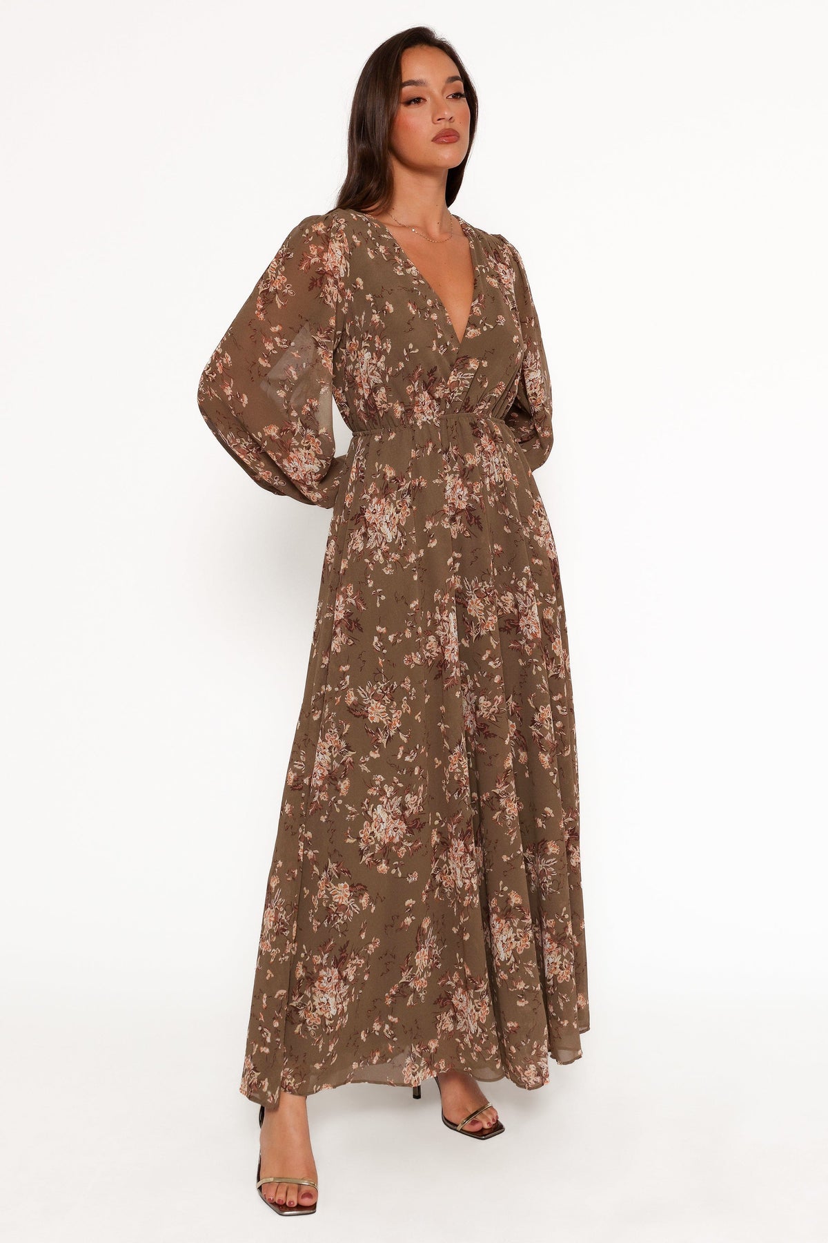 Anisa Maxi Dress in Olive Floral – view 7 of 9