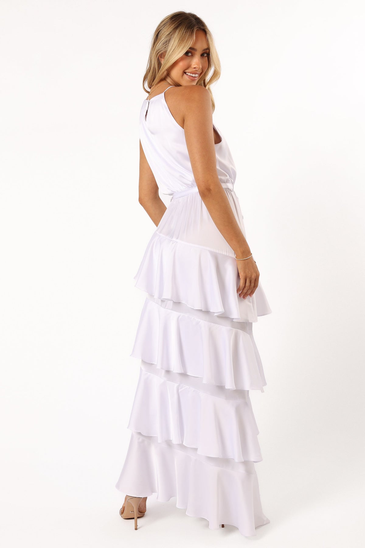 Annalise Tiered Maxi Dress in White – view 4 of 6