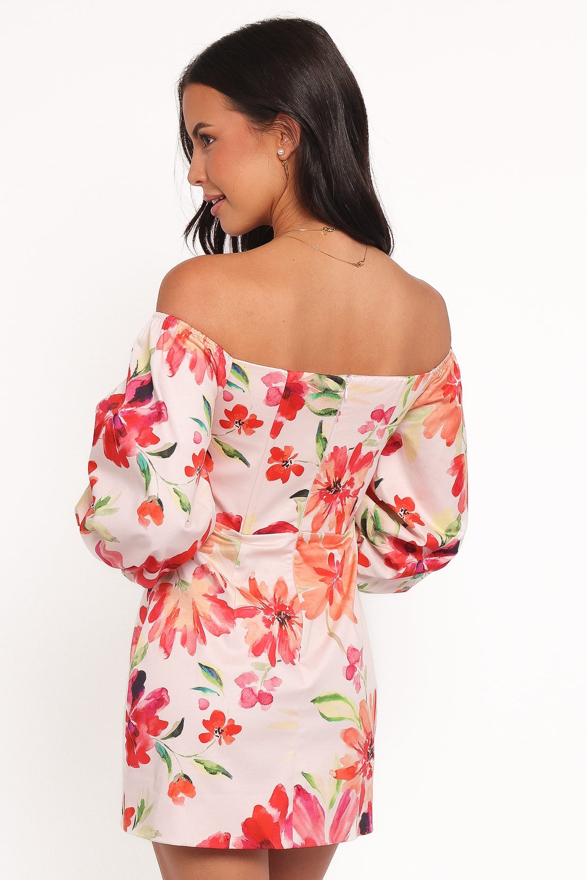Annette Mini Dress in Orange Floral – view 5 of 9