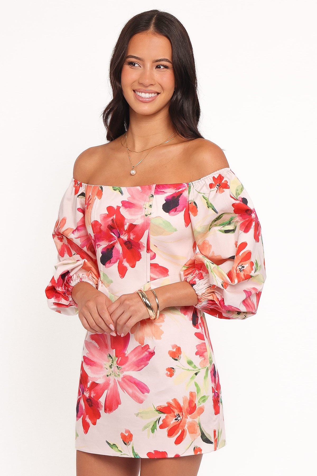 Annette Mini Dress in Orange Floral – view 4 of 9