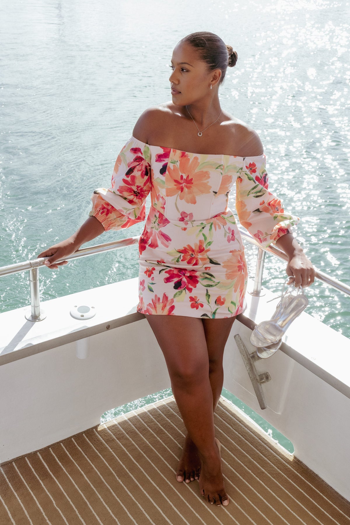 Annette Mini Dress in Orange Floral – view 1 of 9
