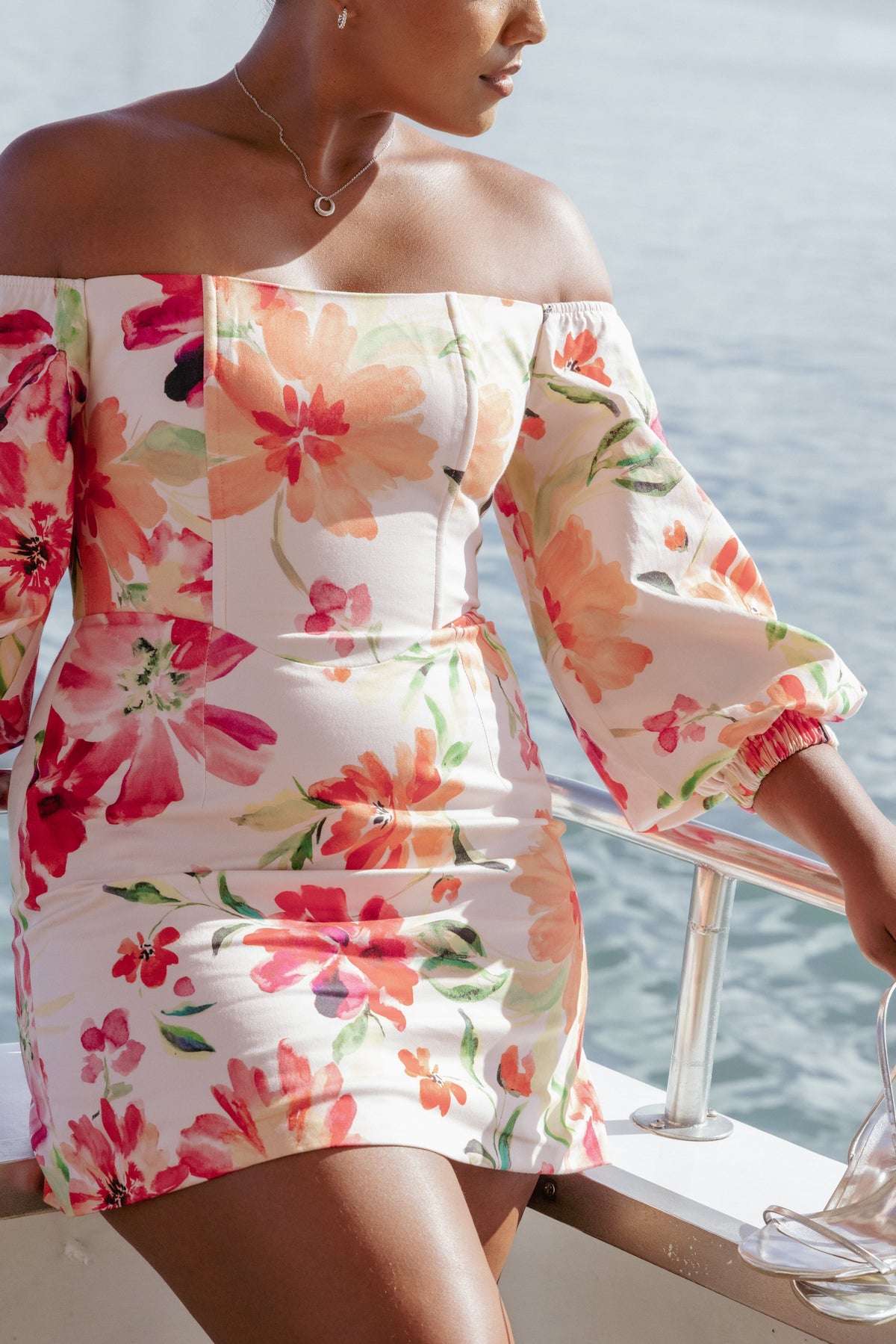 Annette Mini Dress in Orange Floral – view 9 of 9