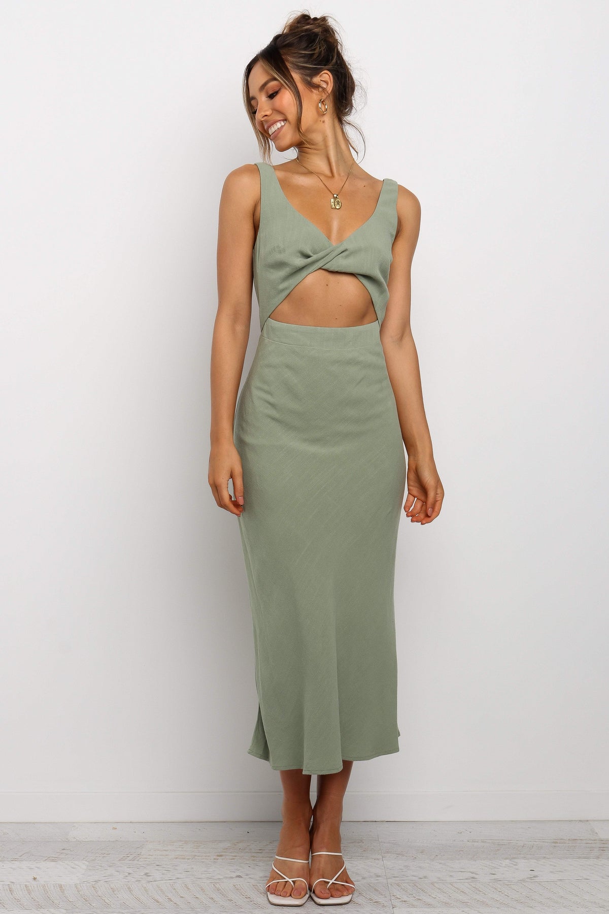 Apollo Dress in Olive – view 3 of 12