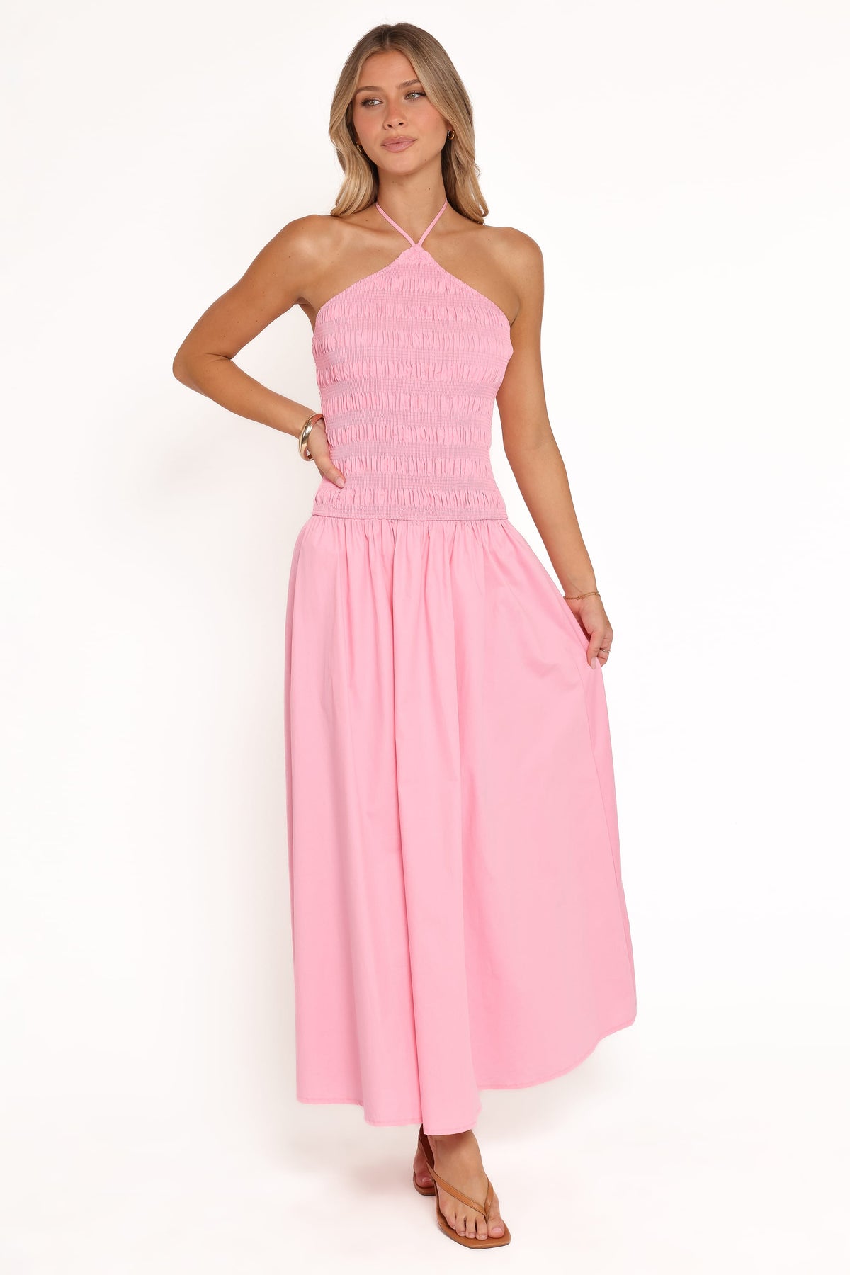 Aradia Halter Maxi Dress in Pink – view 2 of 8