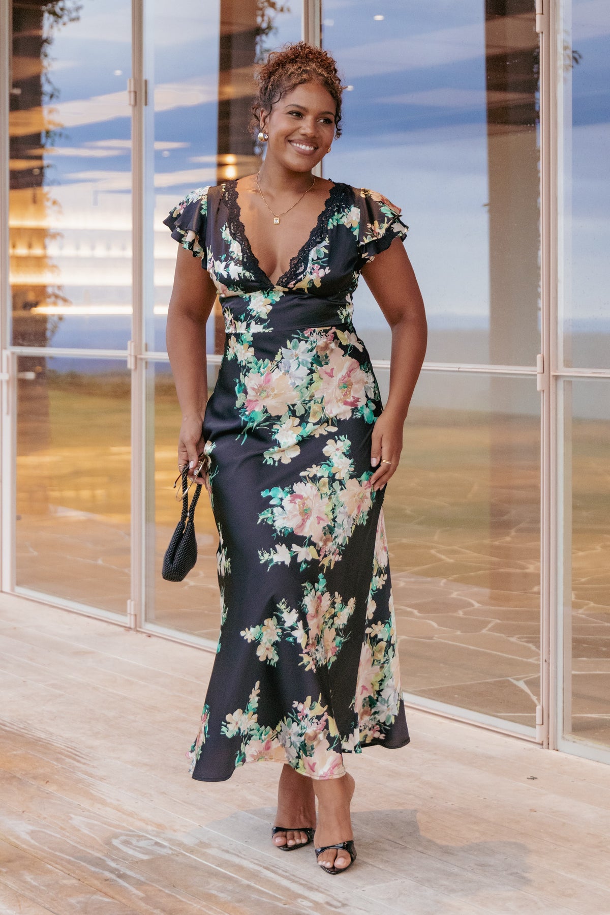 Arella Maxi Dress in Black Floral – view 1 of 7