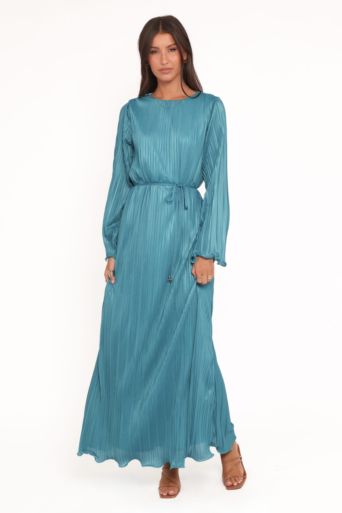 Armena Long Sleeve Maxi Dress in Teal – view 1 of 7
