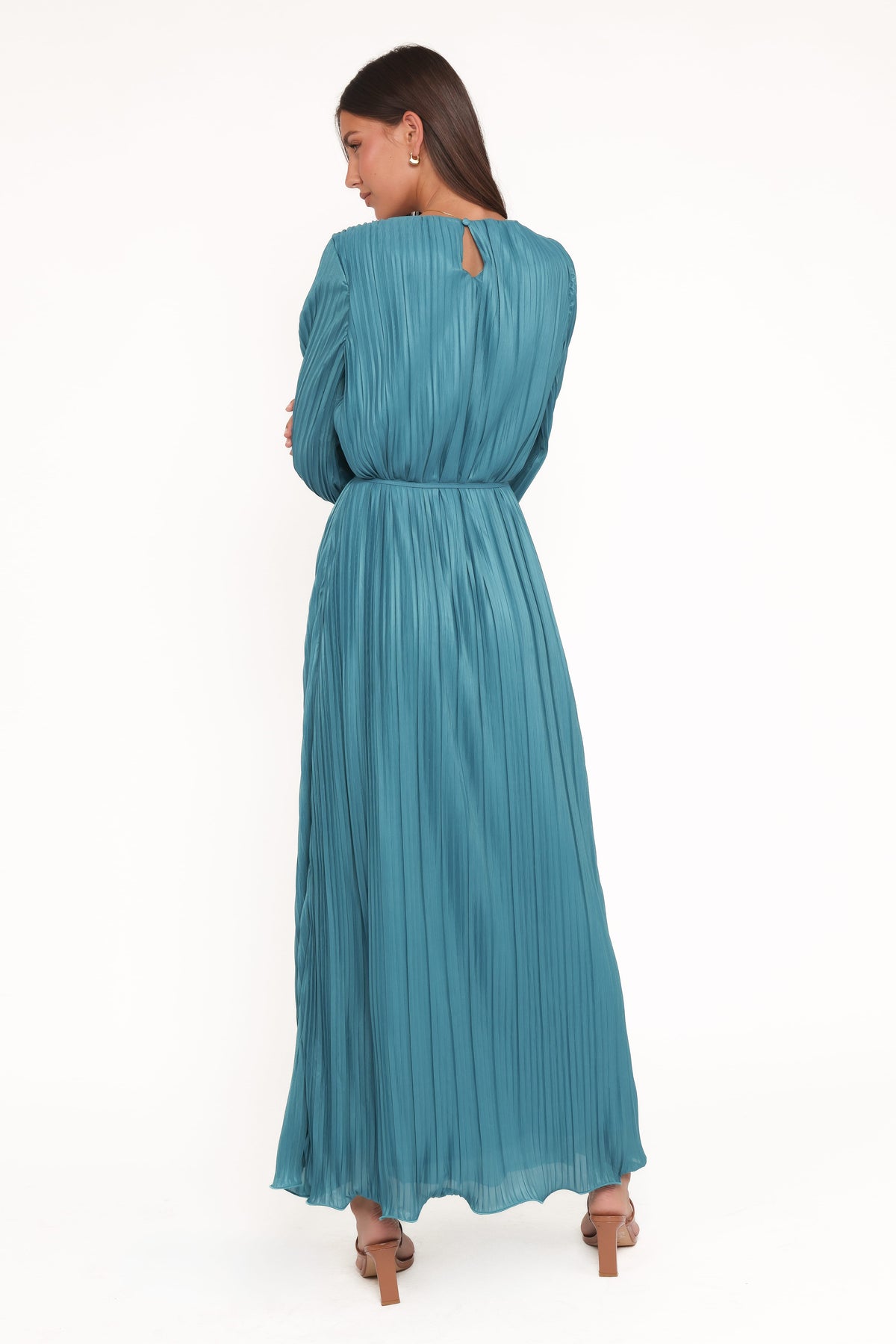 Armena Long Sleeve Maxi Dress in Teal – view 4 of 7