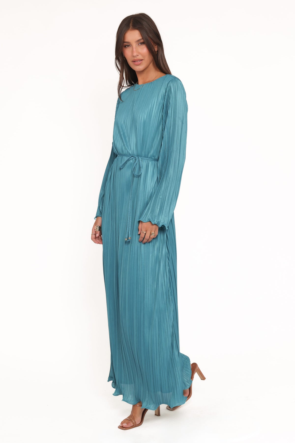 Armena Long Sleeve Maxi Dress in Teal – view 3 of 7