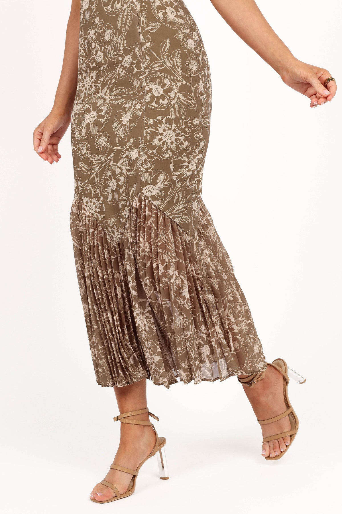 Ashton Midi Dress in Olive Floral – view 8 of 9