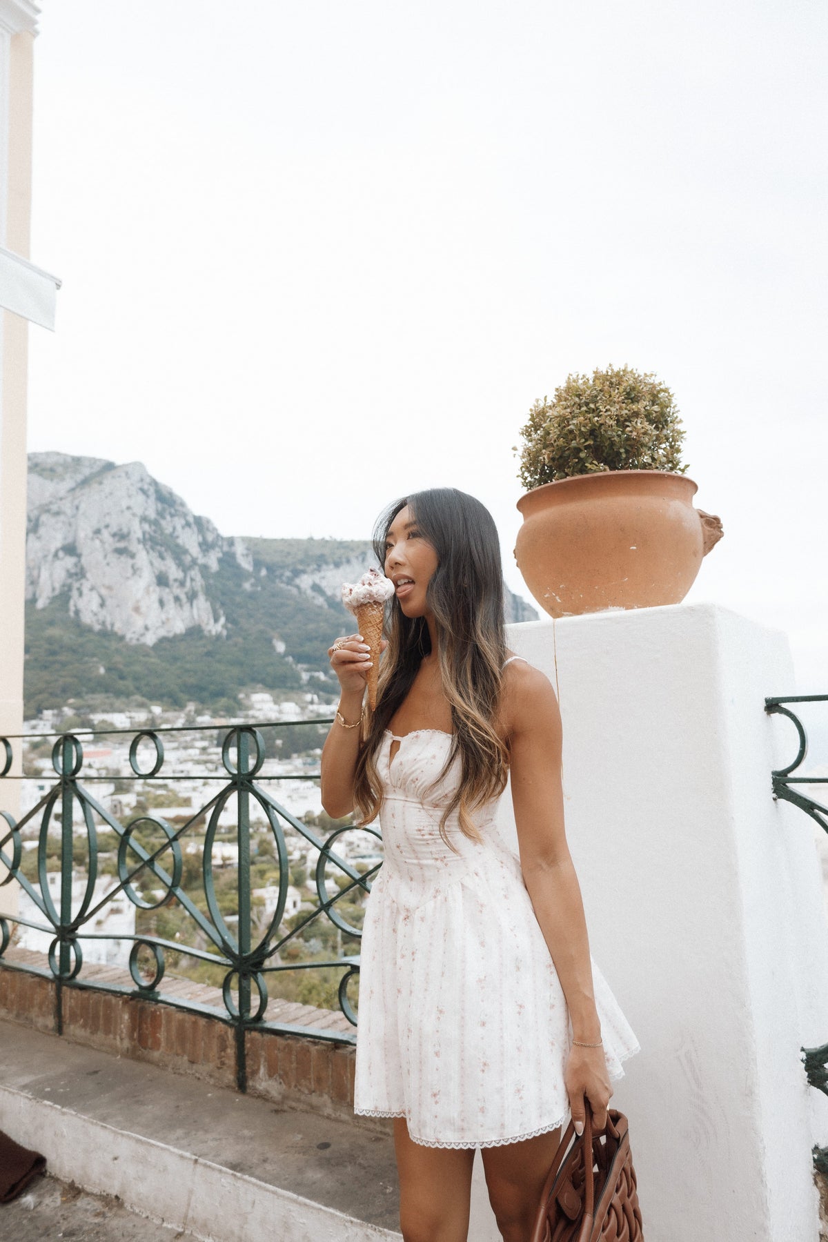 Athena Mini Dress in White Floral – view 8 of 8