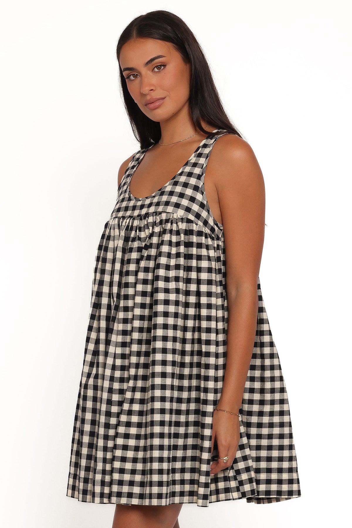Atria Mini Dress in Black Cream Gingham – view 4 of 8