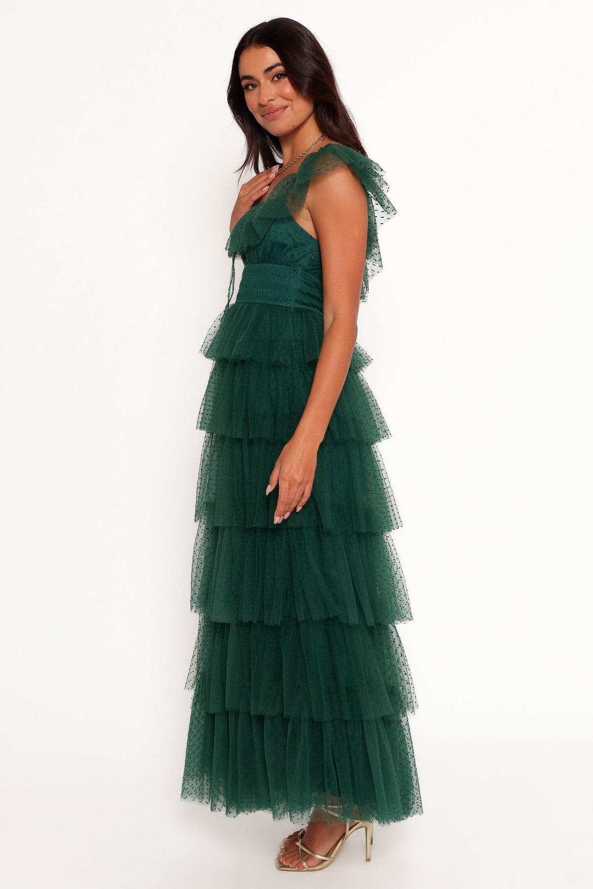 Belle Maxi Dress in Hunter Green – view 4 of 8