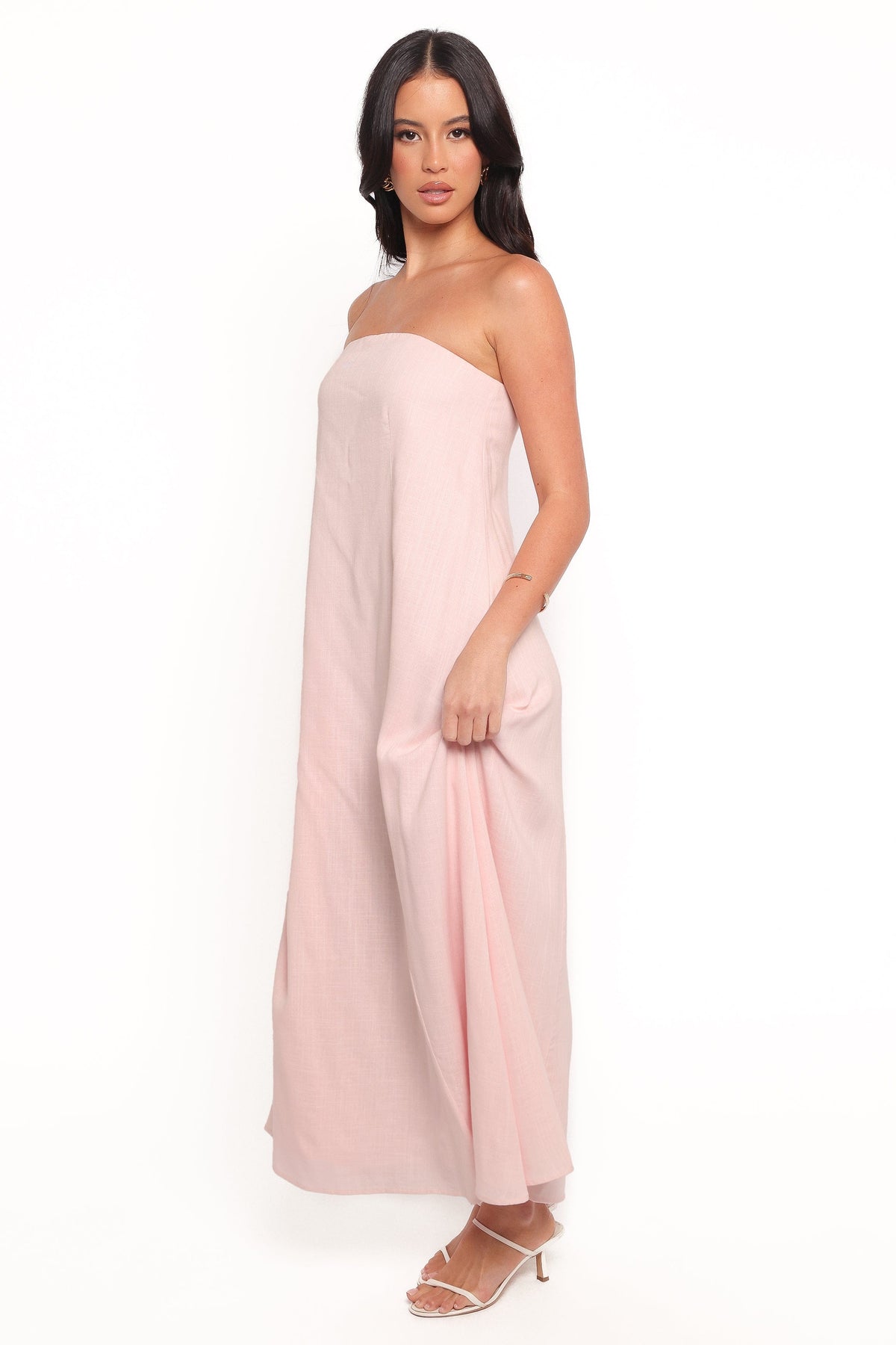 Bethany Strapless Midi Dress in Rosewater – view 4 of 9