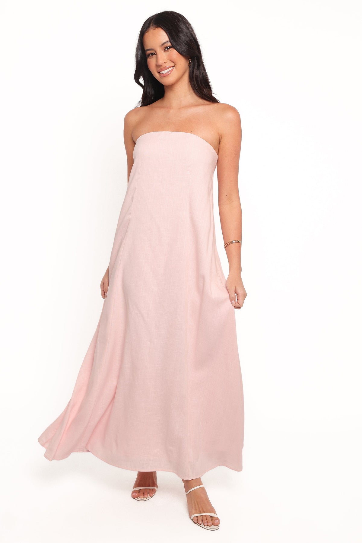 Bethany Strapless Midi Dress in Rosewater – view 8 of 9