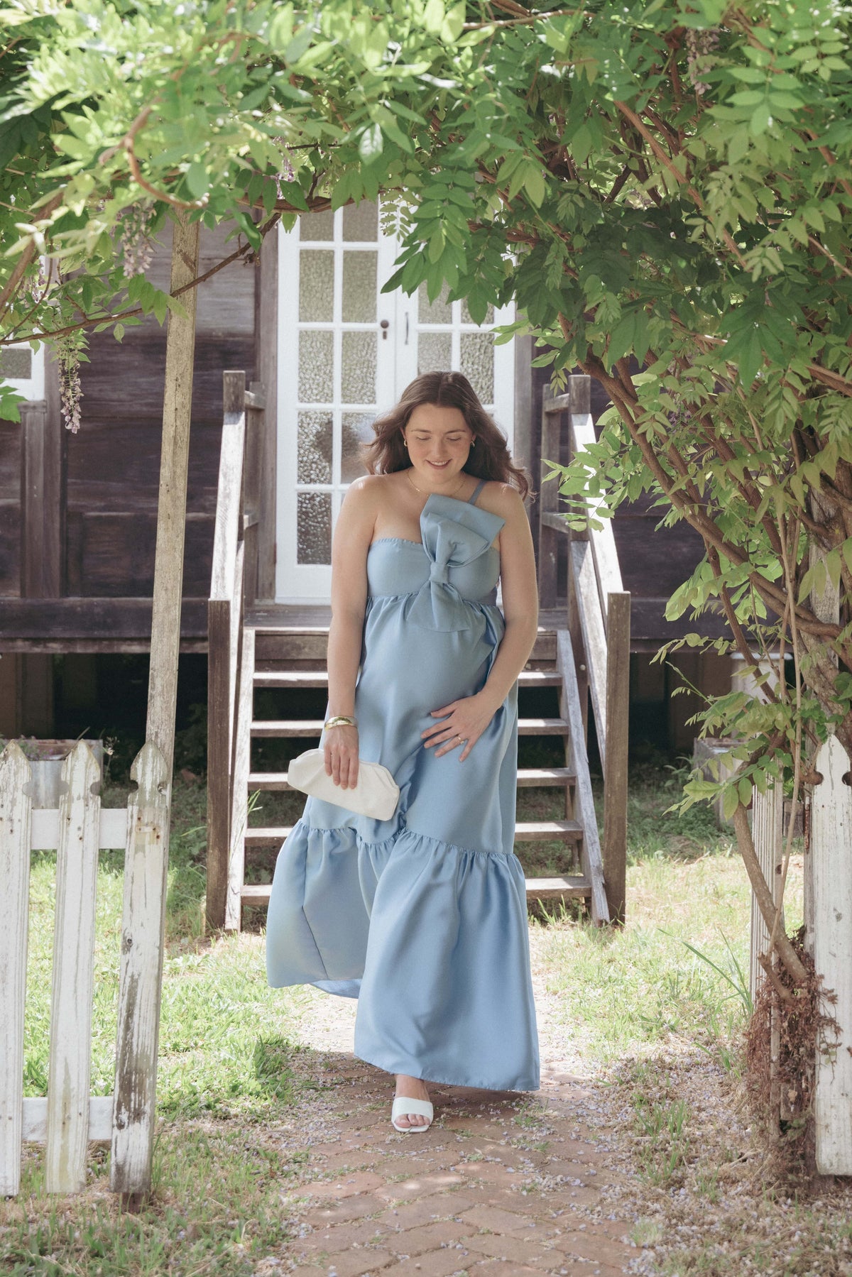Betina Bow Front Maxi Dress in Blue – view 9 of 9