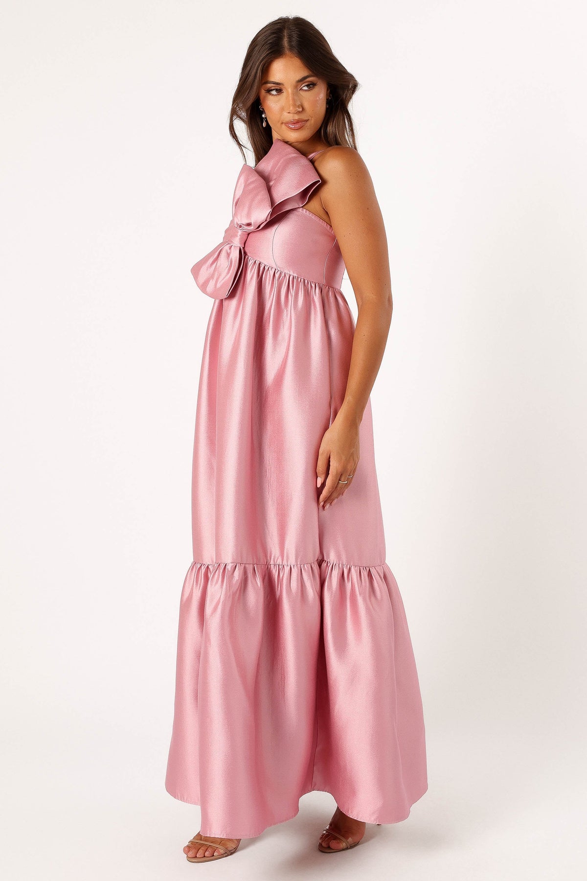 Betina Bow Front Maxi Dress in Dusty Rose – view 5 of 11