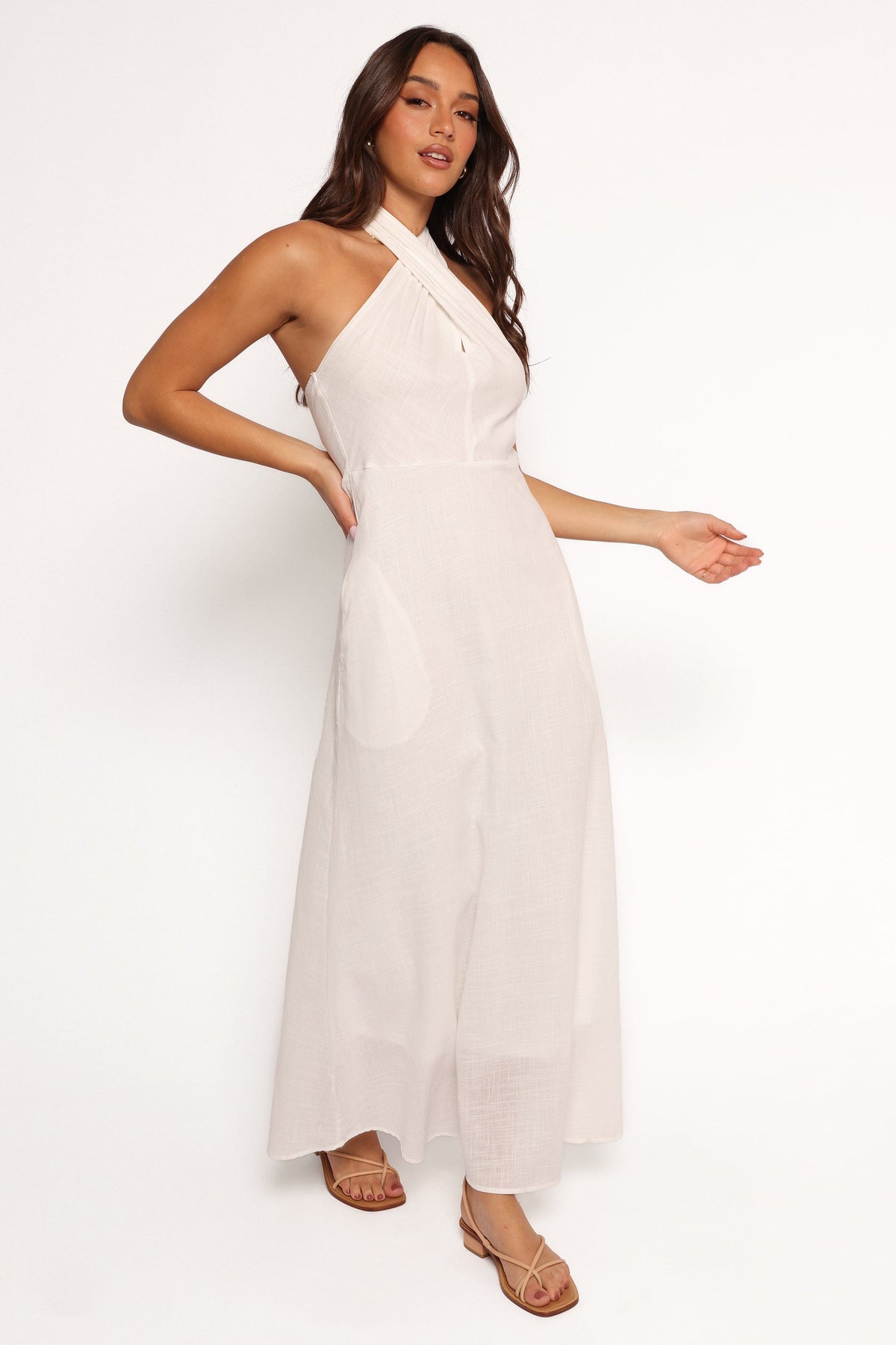 Betsy Halterneck Maxi Dress in White – view 6 of 9