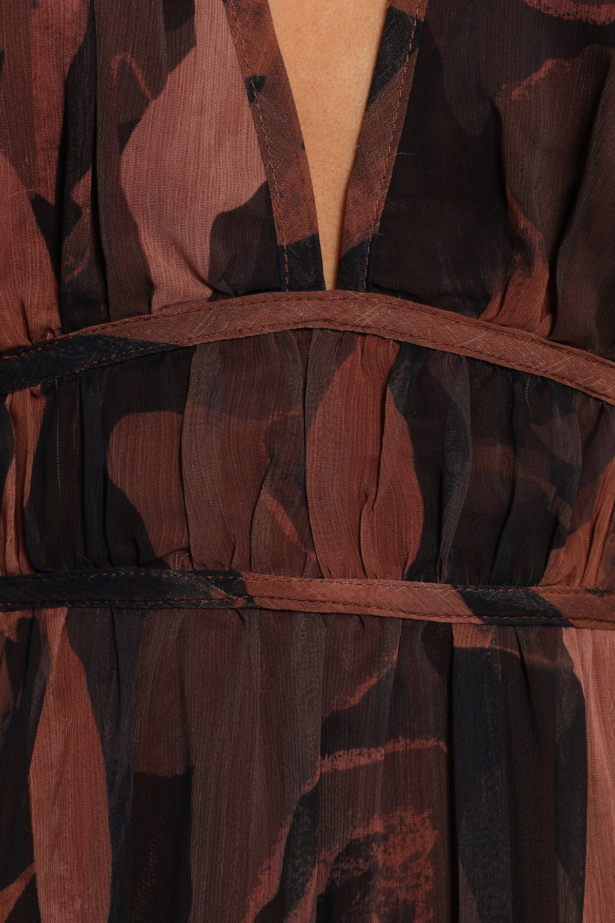 Blayze Long Sleeve Maxi Dress in Brown Print – view 6 of 6