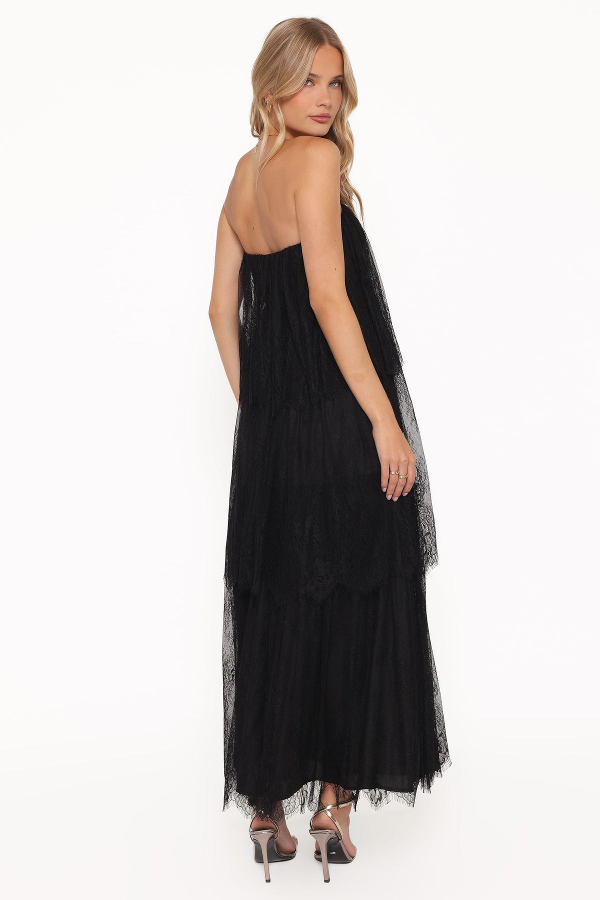 Bloom Strapless Maxi Dress in Black Lace – view 5 of 7