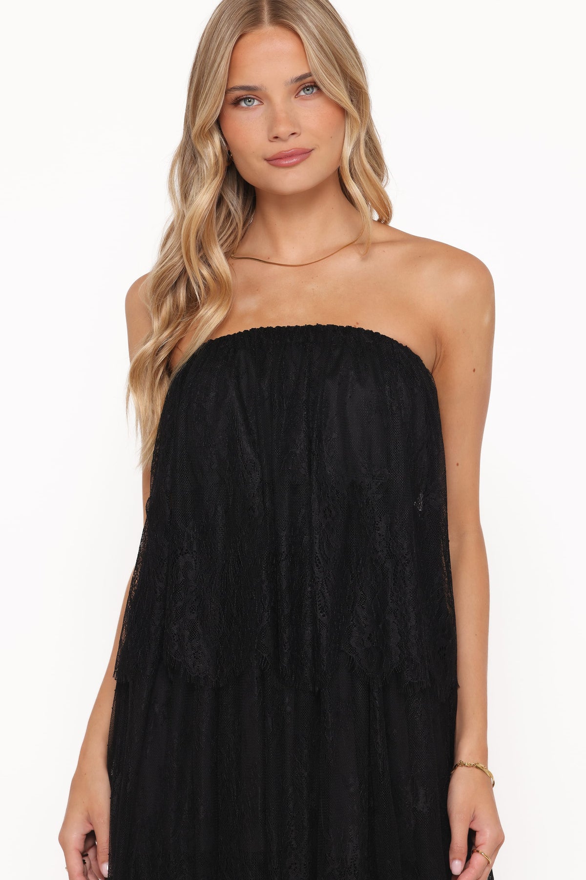 Bloom Strapless Maxi Dress in Black Lace – view 3 of 7