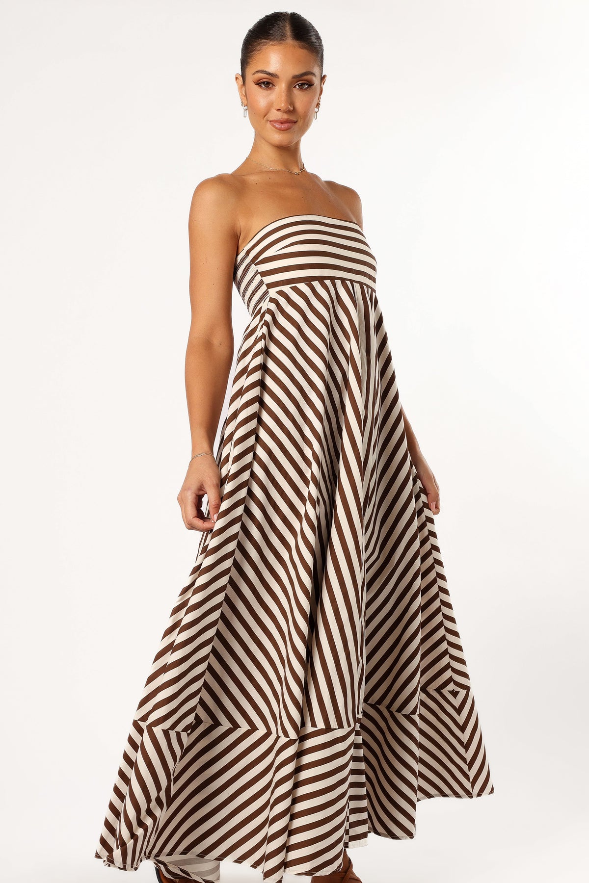 Bowie Strapless Maxi Dress in Chocolate – view 2 of 7