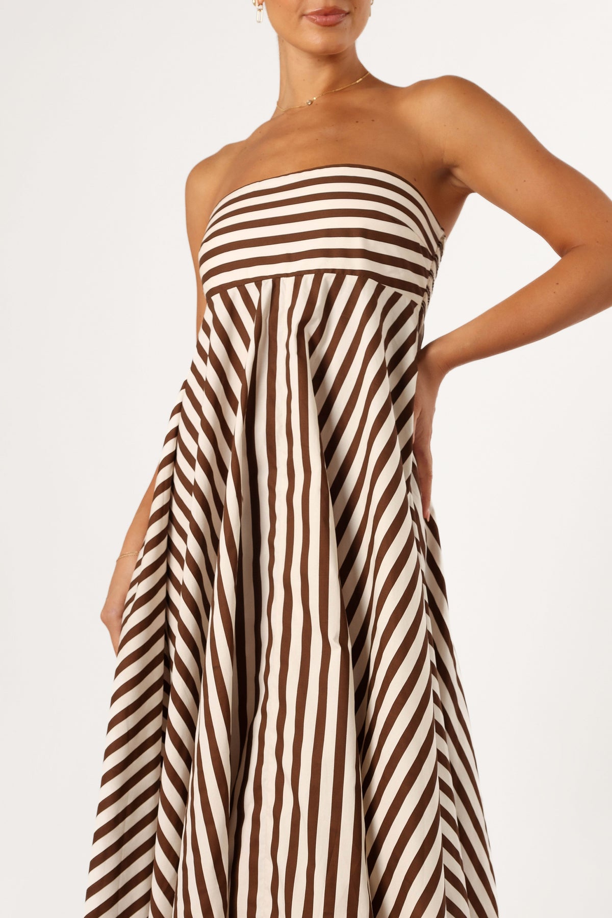Bowie Strapless Maxi Dress in Chocolate – view 6 of 7