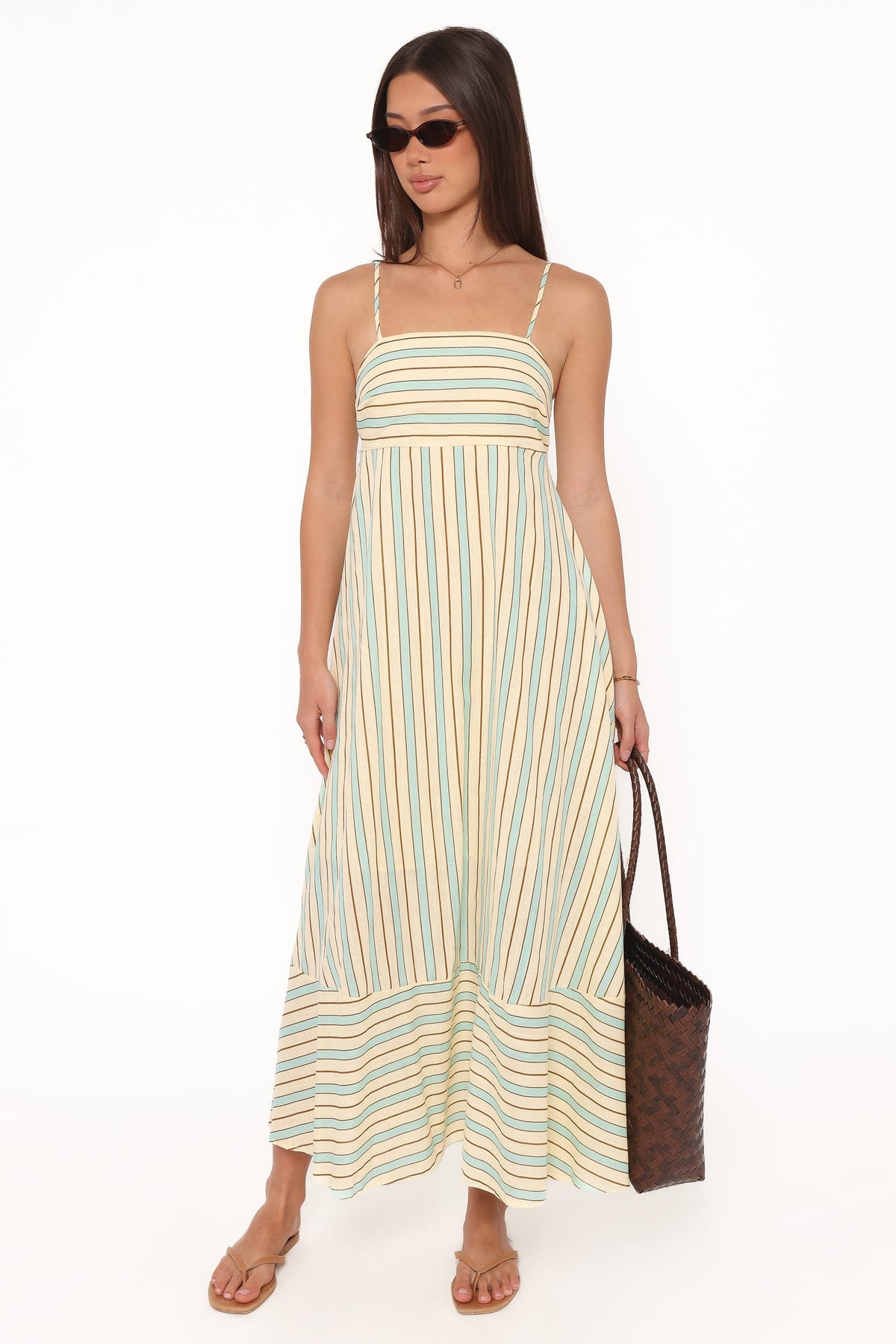 Brea Maxi Dress in Green Stripe – view 2 of 7