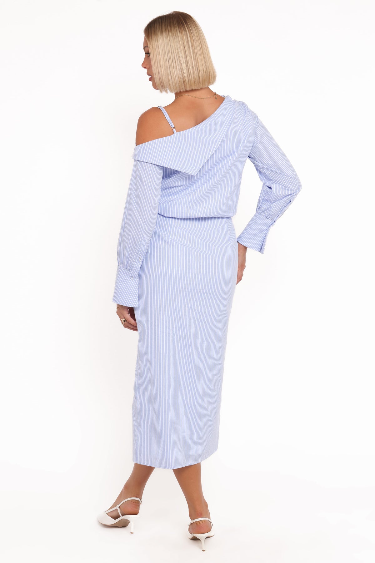 Broderick Midi Dress in Blue Stripe – view 5 of 9