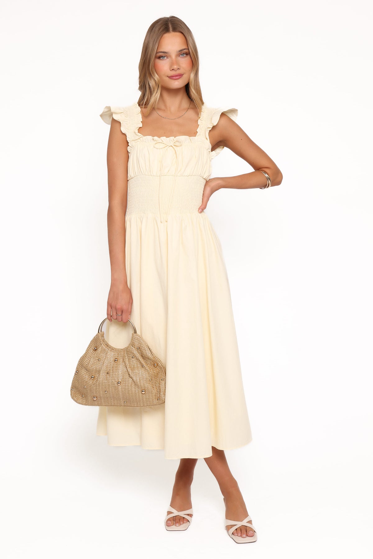 Bronte Midi Dress in Butter Yellow – view 5 of 6