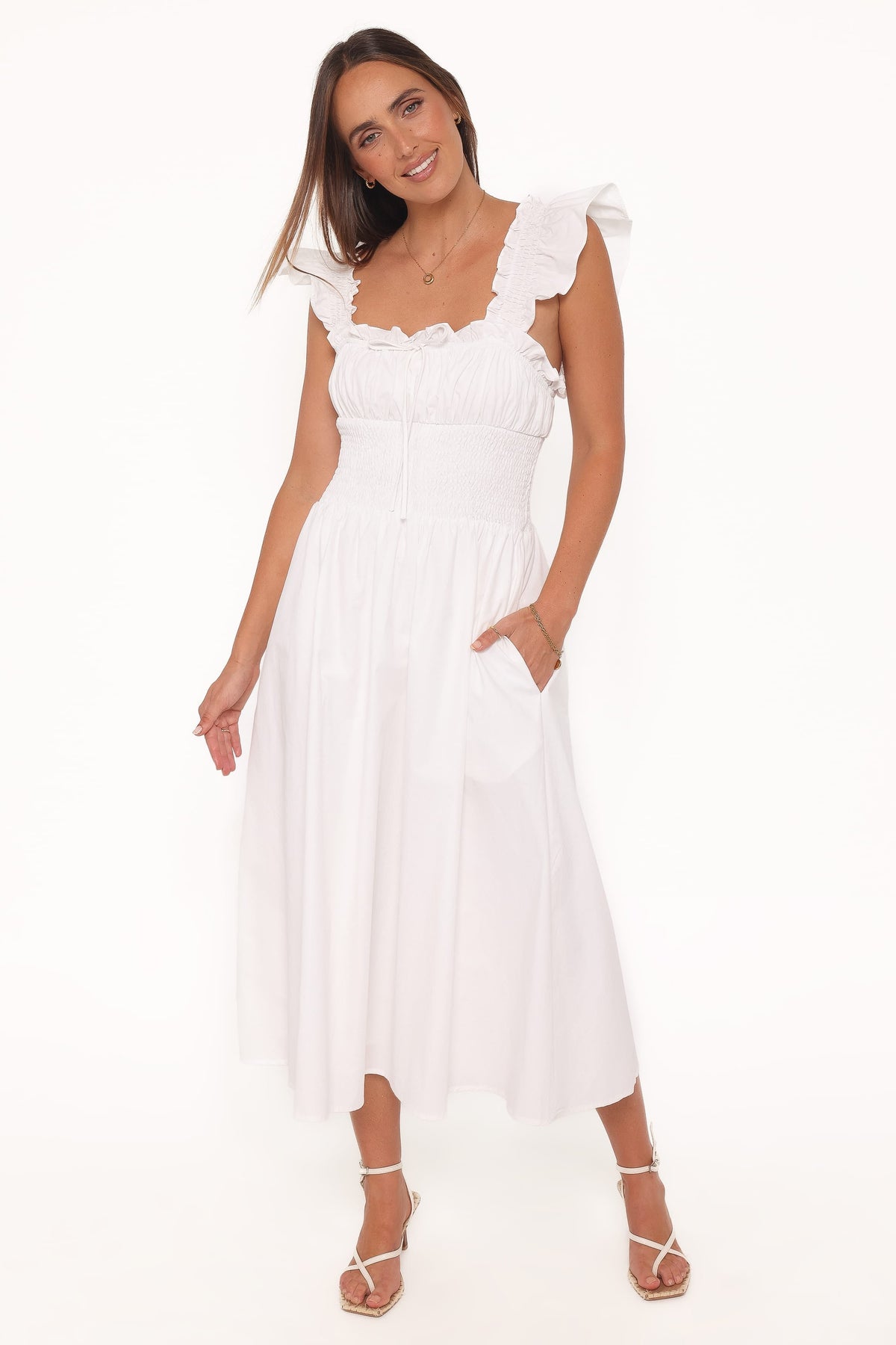 Bronte Midi Dress in White – view 1 of 6