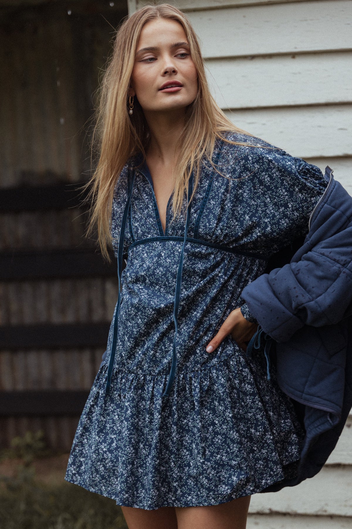 Brooklyn Mini Dress in Blue Floral – view 1 of 11